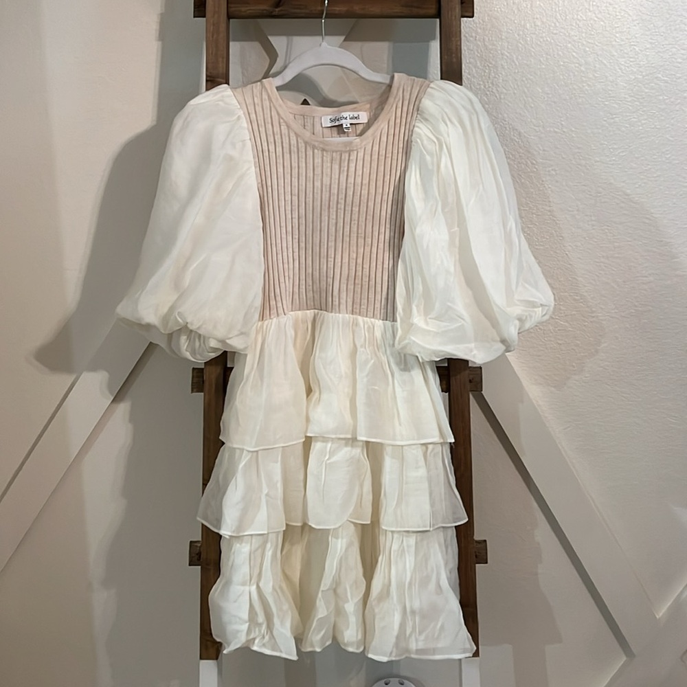 Puff Sleeve Tiered Mini Dress